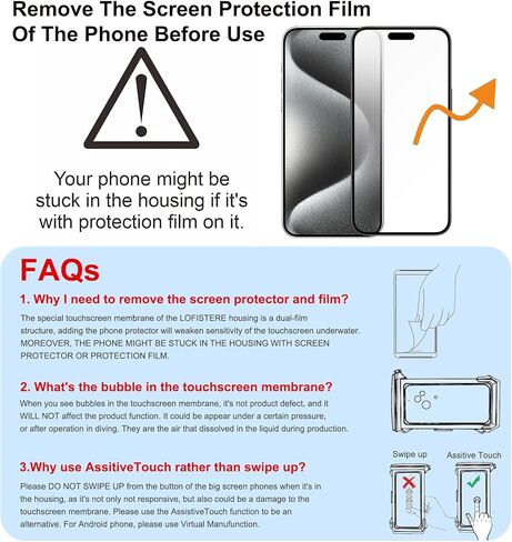 Underwater Snorkeling Phone case for iPhone and Samsung with Touchscreen, Waterproof and Snorkeling Compatible for iPhone 16 15 14 13 12 11 Pro Max/XS/X Samsung Galaxy (Blue, 4TH 33FT) in Kuwait