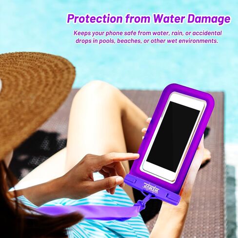 حقيبة حقيبة هاتف مخصصة مخصصة للماء - حقيبة جافة للهاتف المحمول IPX8 مع الحبل لـ iPhone 16/15/14/13/13 PRO MAX (6.1–6.9) ، شاطئ ورحلة كروز الأساسية مع تصميم monogrammed (Pink ، K) in Saudi Arabia