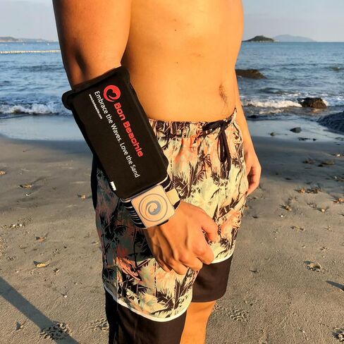 Waterproof Wristband Phone Pouch - Protective Watertight Phone Case, Small Dry Bag for All Phones with Screens up to 7.1", One-Size-Fits-All, Stretchy Polyester/Spandex, Wristband, Black in Saudi Arabia
