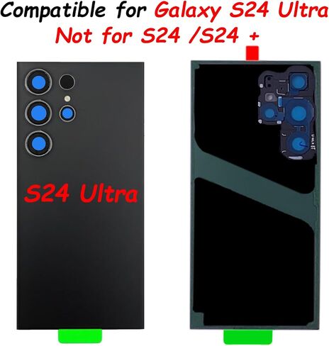 Galaxy S24 بديل للزجاج الخلفي Ultra لـ Samsung Galaxy S24 الزجاج الخلفي الفائق مع شريط تم تثبيته مسبقًا وعدسة الكاميرا +أدوات (الذهب الأصفر) in Saudi Arabia