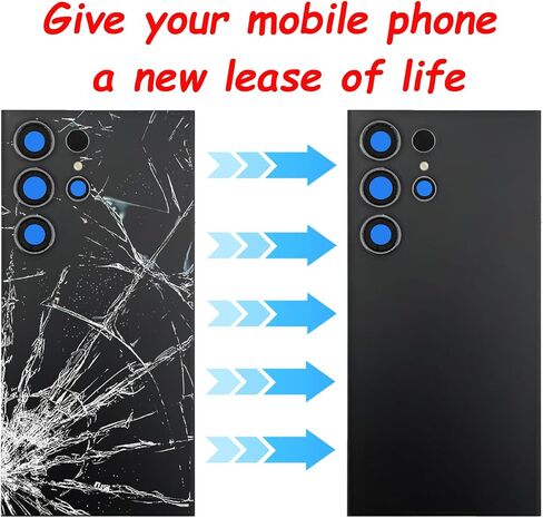 Galaxy S24 بديل للزجاج الخلفي Ultra لـ Samsung Galaxy S24 الزجاج الخلفي الفائق مع شريط تم تثبيته مسبقًا وعدسة الكاميرا +أدوات (الذهب الأصفر) in Saudi Arabia