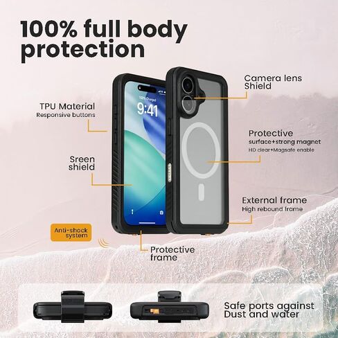 MOTIVE Waterproof Case with Belt Clip iPhone 17 Pro Max, Magnetic | 6.9" in Kuwait