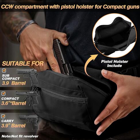 حزمة فاني التكتيكية للرجال النساء مع مقصورة الحمل المخفية ، حقيبة خصر EDC مع حزام قابل للتعديل وجيوب سحاب ، خفيفة الوزن وضغوط in Kuwait