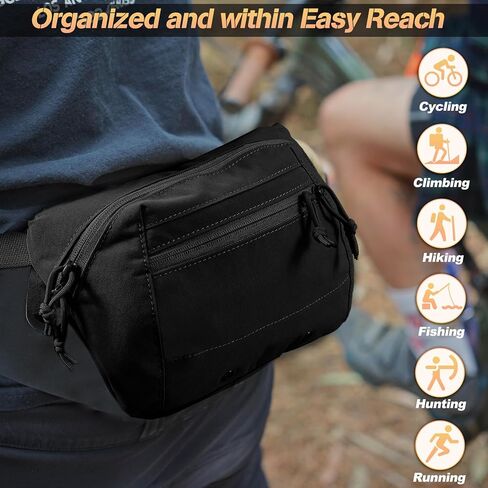 حزمة فاني التكتيكية للرجال النساء مع مقصورة الحمل المخفية ، حقيبة خصر EDC مع حزام قابل للتعديل وجيوب سحاب ، خفيفة الوزن وضغوط in Kuwait