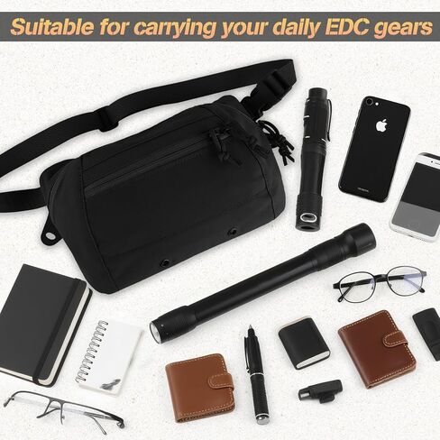 حزمة فاني التكتيكية للرجال النساء مع مقصورة الحمل المخفية ، حقيبة خصر EDC مع حزام قابل للتعديل وجيوب سحاب ، خفيفة الوزن وضغوط in Kuwait