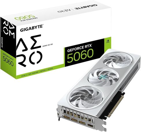 جيجابايت بطاقة رسومات جيفورس RTX 4060 ايرو او سي 8G، 3 مراوح ويندفورس، 8GB 128 بت GDDR6، بطاقة فيديو GV-N4060AERO OC-8GD in Saudi Arabia