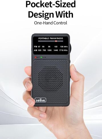 Portable FM AM Radio, Battery Operated Radio with Tuning Light, Back Clip, Excellent Reception, AM FM Radios Portable, Transistor Radios (Black) in Saudi Arabia