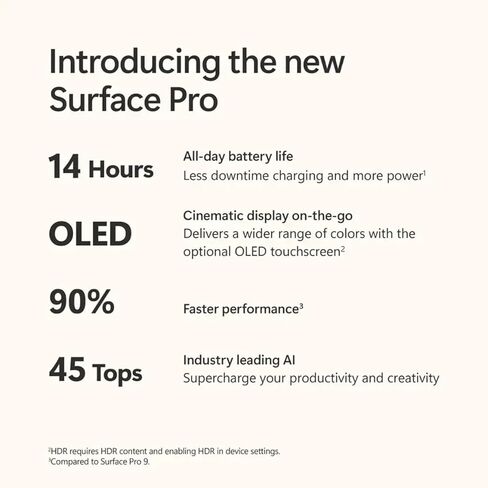 Microsoft Surface Pro 11 مع لوحة مفاتيح Pro و Slim Pen ، 2-in-1 Copilot+ PC ، 13 "OLED TOUCH ، SNAPDRAGON X ELITE (12-CORE ، 3.4 GHz ، 45 TOPS NPU) ، RAM 16GB ، 1TB SSD ، Windows 11 PRO ، SAPPHIRE (READED) in Saudi Arabia