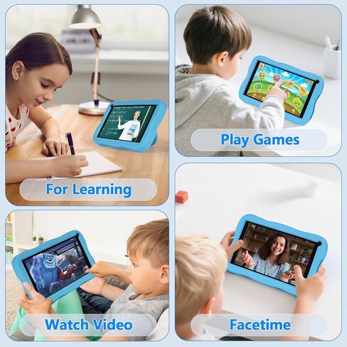 Kids Tablet 7 inch Android Tablet for Kids, 8GB RAM 64GB ROM 128GB Expand, Bluetooth, WiFi,with Shockproof Case-Pink in Saudi Arabia