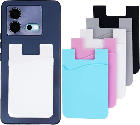 5 Pack Phone Wallet for Back of Mobile Phones, Great Storage Card Holder for Stick to Mobile Case Compatible with Multiple Models in Saudi Arabia