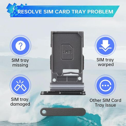 استبدال علبة بطاقة SIM لـ Samsung Galaxy S24 Ultra (إصدار SIM واحد) Titanium Black Titanium Blue Titanium Green Card Slot Adapter مع قاذف الإبرة SM-S928U SM-S928U1 in Saudi Arabia