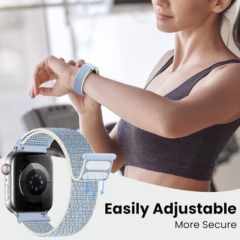 8 Pack Nylon Sport Loop Band Compatible with Apple Watch Band 38mm 40mm 41mm 42mm 44mm 45mm 46mm 49mm - Soft Breathable Replacement Straps for iWatch Series 11 10 9 8 7 6 5 4 3 2 1 SE Ultra Women Men in Kuwait