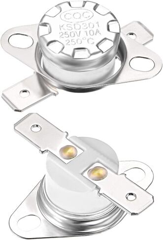 uxcell KSD301 Thermostat 165°C/329°F 10A Normal Closed N.C Adjust Snap Disc Temperature Switch for Microwave,Oven,Coffee Maker 5pcs in Kuwait