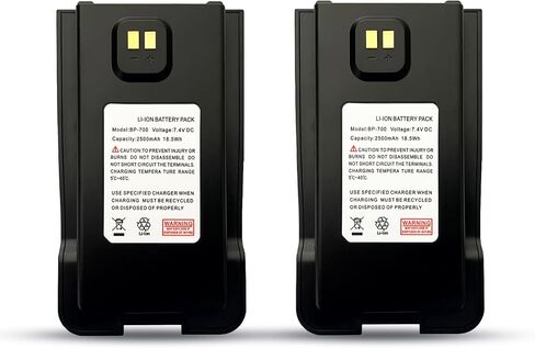 2PACKS TD-H8 Two Way Radio Battery 7.4V 2500mAh BP-700 USB-C Rechargable Replacement Li-ion Battery Compatible with TD-H8 GMRS Walkie Talkie in Saudi Arabia