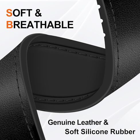 ساعة جلدية أصلية 8 فرقة متوافقة مع Samsung Galaxy Watch 8 40mm 44mm/ 8 الكلاسيكية 46 ملم ، مشبك مغناطيسي سليكون القاع. in Kuwait