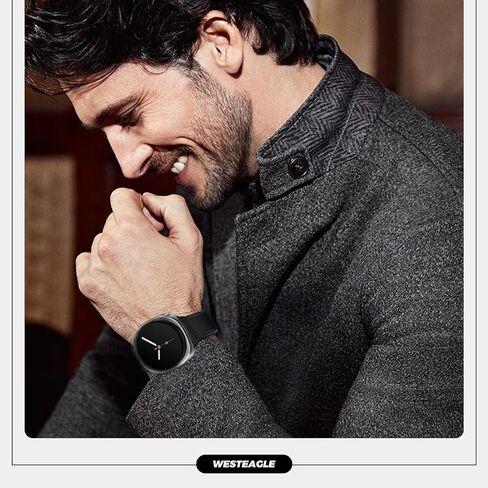 ساعة جلدية أصلية 8 فرقة متوافقة مع Samsung Galaxy Watch 8 40mm 44mm/ 8 الكلاسيكية 46 ملم ، مشبك مغناطيسي سليكون القاع. in Kuwait