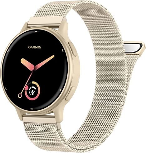 فرقة معدنية مقاس 18 مم 20 مم متوافق مع Garmin Vivoactive 5/6/4S/3 فرق مشاهدة ، حزام شبكات من الفولاذ المقاوم للصدأ لليخان ل Garmin Venu 3S/Venu 2S/Sq ، Forerunner 55/245/255S/265S Watch Band Women Men Men in Kuwait