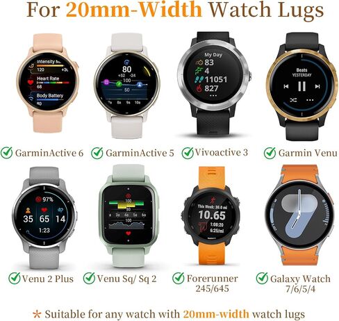 فرقة معدنية مقاس 18 مم 20 مم متوافق مع Garmin Vivoactive 5/6/4S/3 فرق مشاهدة ، حزام شبكات من الفولاذ المقاوم للصدأ لليخان ل Garmin Venu 3S/Venu 2S/Sq ، Forerunner 55/245/255S/265S Watch Band Women Men Men in Kuwait