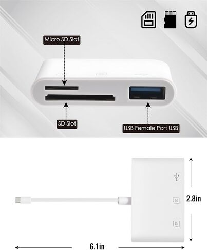 يدعم محول بطاقة USBC لبطاقة الذاكرة 3-in-1 Plug & Play- Gardiva USB C SD محرك SD/TF/USB ، متوافق مع سلسلة iPhone 15/16 ، iPad ، MacBook ، Android Advices in Saudi Arabia