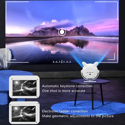 جهاز عرض صغير مع WiFi و Bluetooth ، جهاز عرض ذكي محمول مع دوران 180 درجة ، عرض فيلم صغير 4K 1080p HD ، متوافق مع TV TV HDMI USB ، تصحيح Keystone Auto Keystone in Kuwait