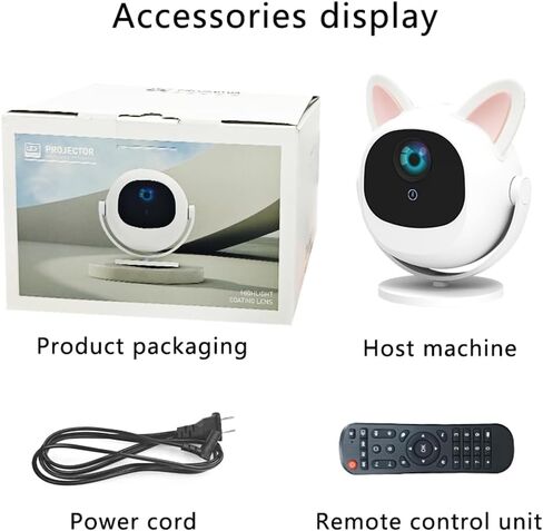 جهاز عرض صغير مع WiFi و Bluetooth ، جهاز عرض ذكي محمول مع دوران 180 درجة ، عرض فيلم صغير 4K 1080p HD ، متوافق مع TV TV HDMI USB ، تصحيح Keystone Auto Keystone in Kuwait