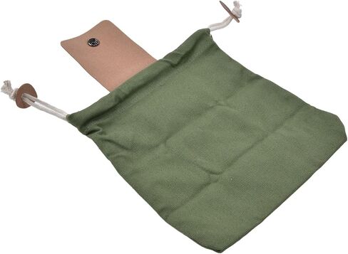 Foraging Pouch, PU Leather Canvas Mushroom Foraging Bag with Belt Loop, Metal Clasps, Collapsible Design, for Hiking Camping in Saudi Arabia