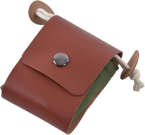 Foraging Pouch, PU Leather Canvas Mushroom Foraging Bag with Belt Loop, Metal Clasps, Collapsible Design, for Hiking Camping in Saudi Arabia