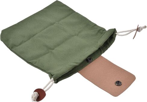Foraging Pouch, PU Leather Canvas Mushroom Foraging Bag with Belt Loop, Metal Clasps, Collapsible Design, for Hiking Camping in Saudi Arabia