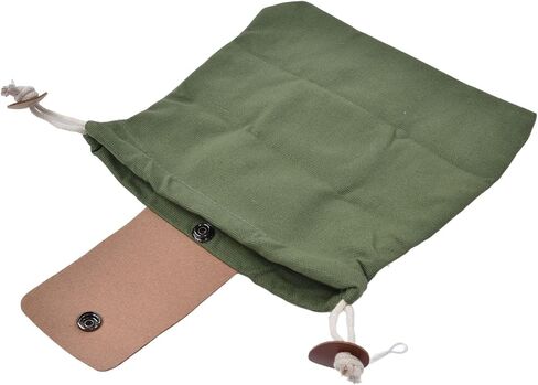 Foraging Pouch, PU Leather Canvas Mushroom Foraging Bag with Belt Loop, Metal Clasps, Collapsible Design, for Hiking Camping in Saudi Arabia