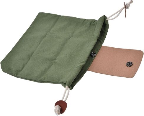 Foraging Pouch, PU Leather Canvas Mushroom Foraging Bag with Belt Loop, Metal Clasps, Collapsible Design, for Hiking Camping in Saudi Arabia