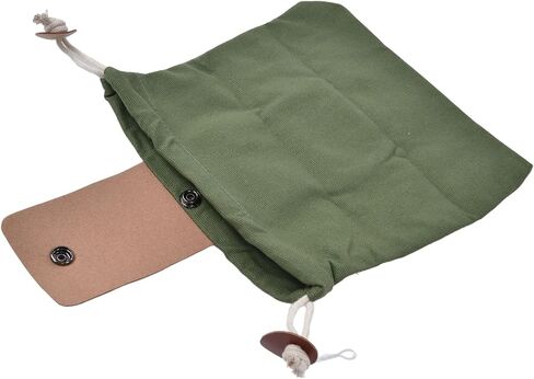 Foraging Pouch, PU Leather Canvas Mushroom Foraging Bag with Belt Loop, Metal Clasps, Collapsible Design, for Hiking Camping in Saudi Arabia