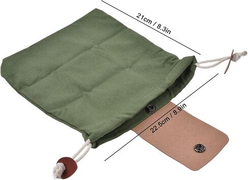Foraging Pouch, PU Leather Canvas Mushroom Foraging Bag with Belt Loop, Metal Clasps, Collapsible Design, for Hiking Camping in Saudi Arabia