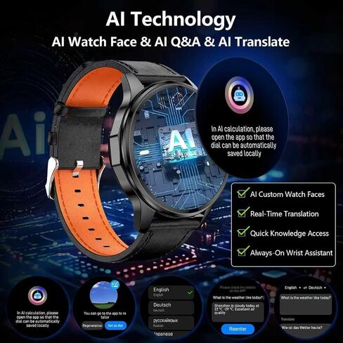 Smart Watch for Men Built-in GPS with Map, 1.46" AI Smartwatch with Health Monitor for Android Phones/iPhone, 100+ Sport Modes Fitness Tracker with Compass/Altitude/Barometer, Text Reply(2 Bands) in Saudi Arabia