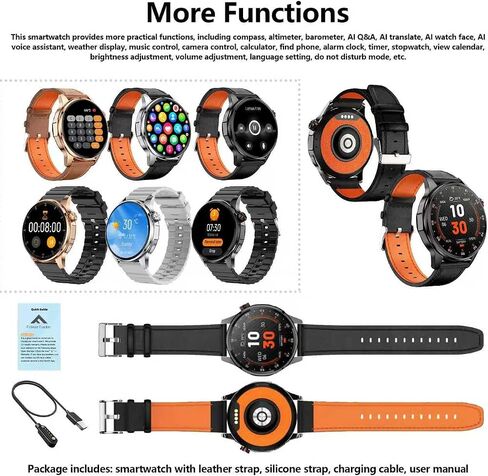 Smart Watch for Men Built-in GPS with Map, 1.46" AI Smartwatch with Health Monitor for Android Phones/iPhone, 100+ Sport Modes Fitness Tracker with Compass/Altitude/Barometer, Text Reply(2 Bands) in Saudi Arabia