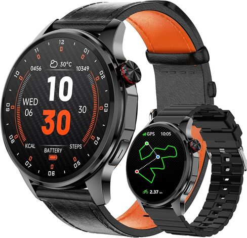 Smart Watch for Men Built-in GPS with Map, 1.46" AI Smartwatch with Health Monitor for Android Phones/iPhone, 100+ Sport Modes Fitness Tracker with Compass/Altitude/Barometer, Text Reply(2 Bands) in Saudi Arabia