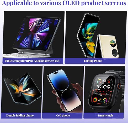 شاشة شاشة عرض OLED ، سمك 0.1 مم 2 حزمة لاصق OLED الاستقطاب ، 7.7 × 12.4 بوصة ، مناسبة لإصلاح واستبدال شاشات OLED أقل من 15.5 في in Kuwait