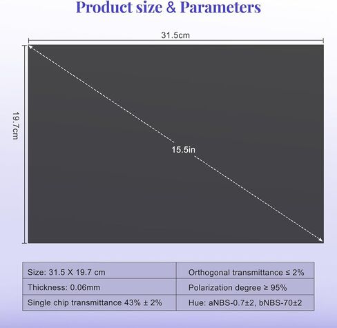 شاشة شاشة عرض OLED ، سمك 0.1 مم 2 حزمة لاصق OLED الاستقطاب ، 7.7 × 12.4 بوصة ، مناسبة لإصلاح واستبدال شاشات OLED أقل من 15.5 في in Kuwait
