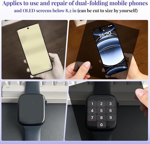 شاشة شاشة عرض OLED ، سمك 0.1 مم 2 حزمة لاصق OLED الاستقطاب ، 7.7 × 12.4 بوصة ، مناسبة لإصلاح واستبدال شاشات OLED أقل من 15.5 في in Kuwait