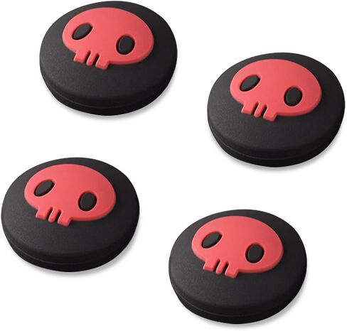 أغطية قبضة الإبهام لـ Nintendo Switch/OLED/Switch Lite ، 4 PCS Switch Switch Grip for Nintendo Switch Covers Cover Ghost Joven Joystick Caps - Black & Red in Saudi Arabia