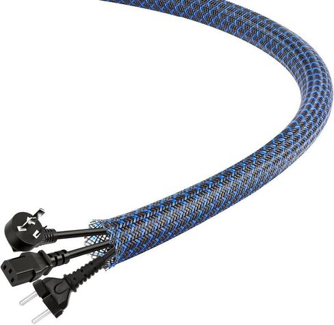 PET Expandable Braided Sleeving 25Ft-3/4 inch Wire Loom, Aibole Braided Cable Sleeve Wire Wrap,Black&Red in Kuwait