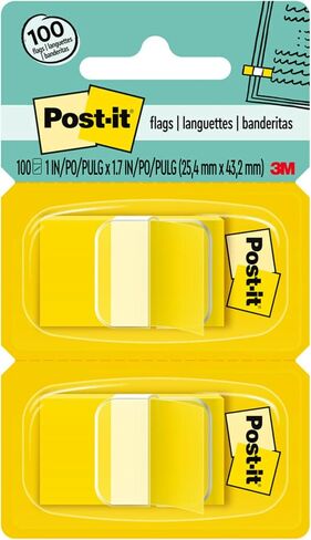 أعلام Post-it، 50/موزع، 2 موزع/عبوة، 1 بوصة عرض، أصفر (680-YW2) in Saudi Arabia