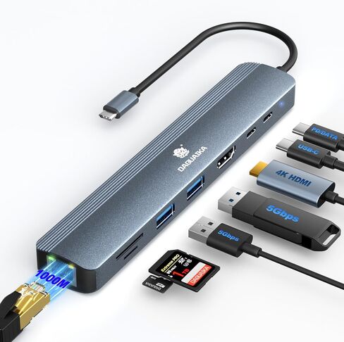 USB C to Ethernet Adapter 2.5G, 2500/1000/100/10Mbps, Driver Free to Gigabit Ethernet LAN Network Dock, RJ45 LAN Network Dongle Compatible for MacBook Pro/Air, iPhone 16 Pro/Max, iPad, XPS in Kuwait