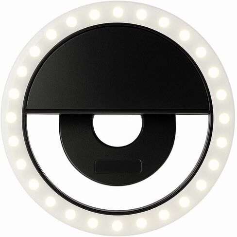LED Selfie Ring Light ، قطره 3.5 بوصة ، تصميم مقطع ، إضاءة بيضاء دافئة in Saudi Arabia