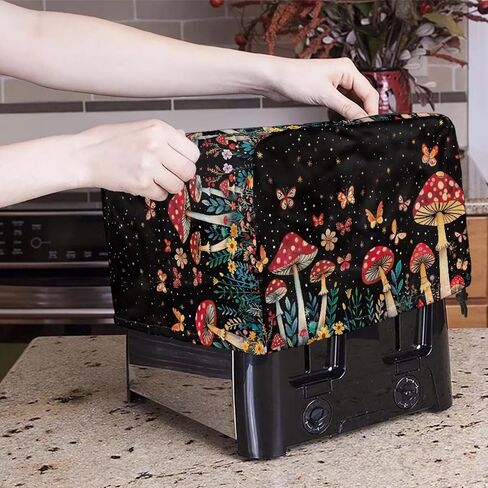 Flower Hummingbird Print Toaster Covers 4 Slice Wide Slot, Kitchen Decorative Bread Maker Cover Dust Protection, Washable Easy to Install Bread Machine Cover in Saudi Arabia