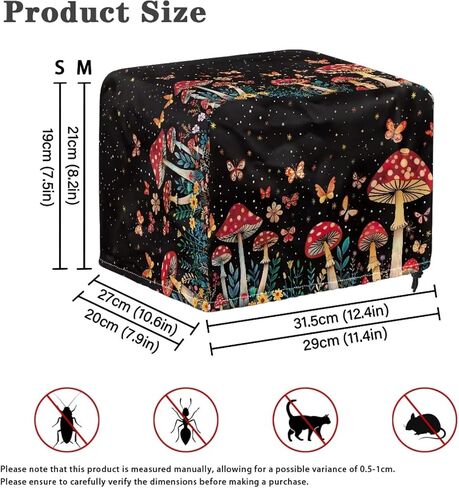 Flower Hummingbird Print Toaster Covers 4 Slice Wide Slot, Kitchen Decorative Bread Maker Cover Dust Protection, Washable Easy to Install Bread Machine Cover in Saudi Arabia