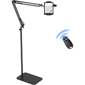Floor Tablet Holder for Kindle with Remote Page Turner, Kindle Stand for Reading in Bed on Paperwhite Colorsoft Scribe E-reader, Lazy Arm Phone Mount for E-book Reading with Clicker Accessories in Kuwait