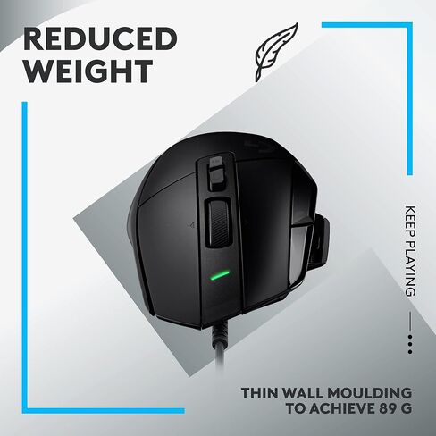 Logitech G502 X Wired Gaming Mouse - Lightforce Hybrid Optical -Mechanical Switches ، مستشعر ألعاب Hero 25K ، متوافق مع جهاز الكمبيوتر - MacOS/Windows - أسود (متجدد) in Saudi Arabia