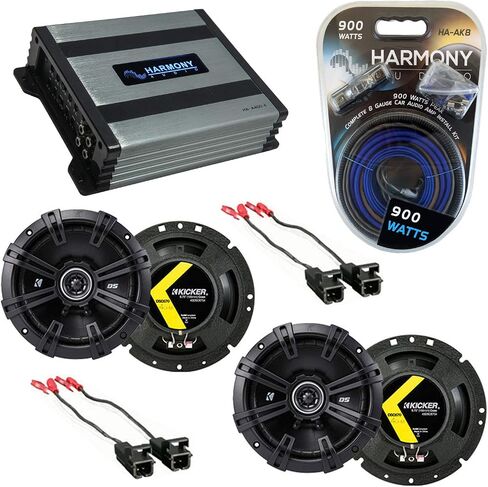 Harmony Audio Compatible with Chevy Camaro 1993-2002 Factory Speaker Replacement Kicker Bundle (2) DSC67 & HA-A400.4 in Saudi Arabia