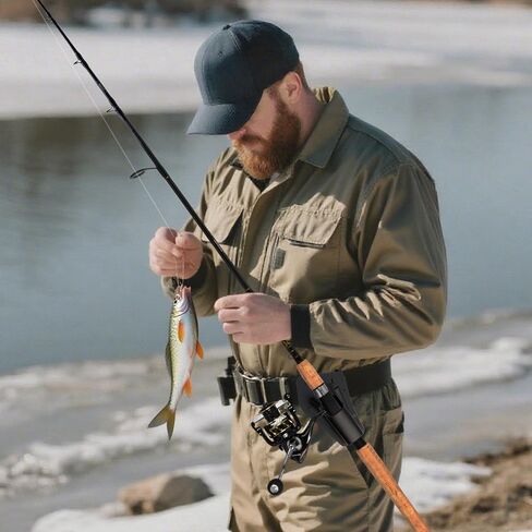 Slide-in Fishing Rod Hip Holster with 3PCS Fishing Hook Holders, Adjustable Fish Pole Holster, Hands-Free Rod Holder for Fly & Bank, Quick Draw Waist Belt Inserte Pole Gear in Saudi Arabia
