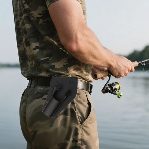 Slide-in Fishing Rod Hip Holster with 3PCS Fishing Hook Holders, Adjustable Fish Pole Holster, Hands-Free Rod Holder for Fly & Bank, Quick Draw Waist Belt Inserte Pole Gear in Saudi Arabia
